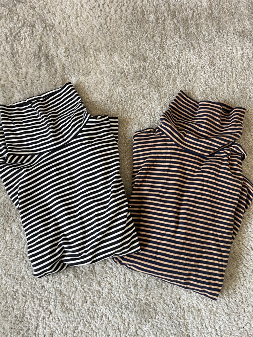 J. Crew 3 turtlenecks light weight Striped floral cotton tops shirts Small S - Picture 6 of 10